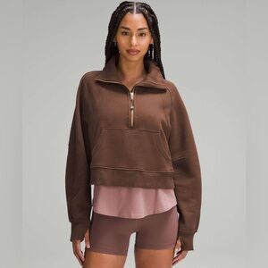 Lululemon Scuba Oversized Funnel Neck Half Zip In Java Size M/L